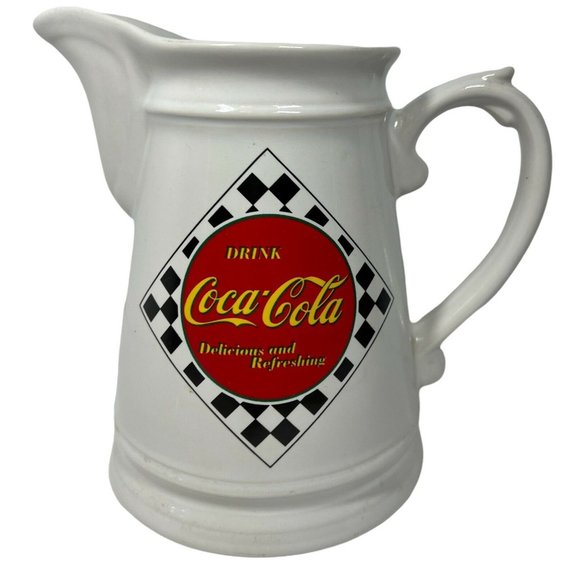 Vintage 1995 Coca Cola Ceramic Pitcher Height 6.5 inch Distributed by Enesco - Picture 1 of 7